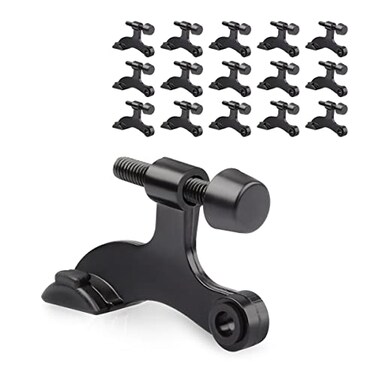 KOVOSCH 16 Pack Hinge Pin Door Stopper Black Adjustable Heavy Duty Hinge Pin Door Stop with Black Rubber Bumper Tips