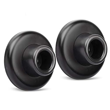 KOVOSCH 2 Pack Concave Wall Door Bumper Stop Black 212 Outside Diameter Stainless Steel Cover with 118 Black Rubber Bumper Easy to Install with Screw
