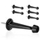 KOVOSCH 6 Pack Solid Rigid Door Stops Heavy Duty Door Stoppers Wall Protector with Soft Rubber Tips Black