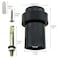 LUORNG Modern Heavy Duty Floor Door Stop with Soft Rubber Black Stainless Steel Cylindrical 635cm25inch