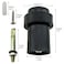 LUORNG Modern Heavy Duty Floor Door Stop with Soft Rubber Black Stainless Steel Cylindrical 635cm25inch