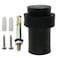 LUORNG Modern Heavy Duty Floor Door Stop with Soft Rubber Black Stainless Steel Cylindrical 635cm25inch
