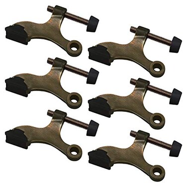 NUK3Y PRODUCTS Nuk3y Hinge Pin Heavy Duty Adjustable Door Stop 6 Pack Antique Brass