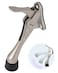 HA SHI One Touch Kickdown Door Stopper Door Holder Heavy Duty Door Stops Bottom of Door HeightAdjustable Rubber Tips by HASHI Satin Nickel 4 inch x 1pack