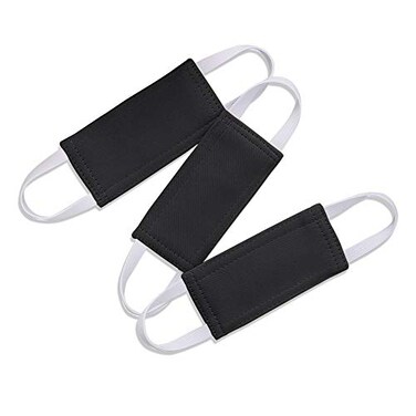 PONY DANCE Baby Door Latch Cover Closer Nursery Door Silencer with Strong Elastic Straps Thick Solid Cushion for Noise Reduction Prevents Slamming 3 Pieces 4W x 2L Inches Black