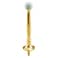 PRIME-LINE PrimeLine MP9134 Rigid Door Stop 4 In Reach Diecast Construction Brass Plated White Rubber Tip Baseboard Mount 5 Pack
