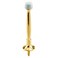 PRIME-LINE PrimeLine MP9134 Rigid Door Stop 4 In Reach Diecast Construction Brass Plated White Rubber Tip Baseboard Mount 5 Pack
