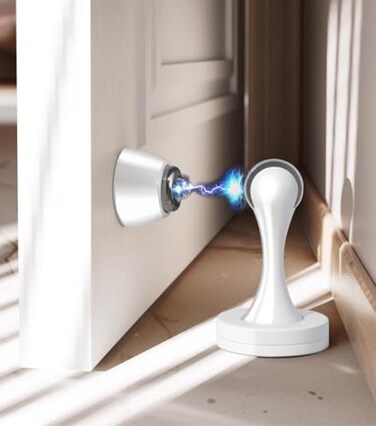 LUANT Solid Mental Magnetic Door Stop Wall Mounted White