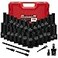 AMM 12 Drive Deep Impact Socket Set 35Piece Socket set SAE 38 to 114 inch and Metric 1024mm Size Includes Extension Bars Universal Joint and Adapter 6 Point DesignCrV steel
