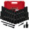 AMM 12 Drive Deep Impact Socket Set 35Piece Socket set SAE 38 to 114 inch and Metric 1024mm Size Includes Extension Bars Universal Joint and Adapter 6 Point DesignCrV steel
