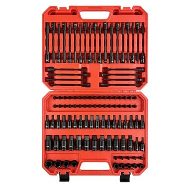 EACELIY 107PCS Bit Socket Set1438 12 Drive Bit Socket SetTorxExtra LongTamper ProofHexBall End HexS2 Alloy Steel CRVSAEMetric