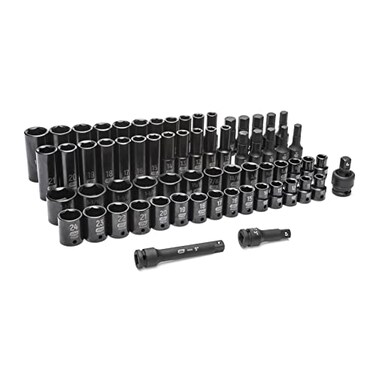 GEARWRENCH 65 Piece 12 Drive Standard Deep SAEMM Impact Socket Set 89095