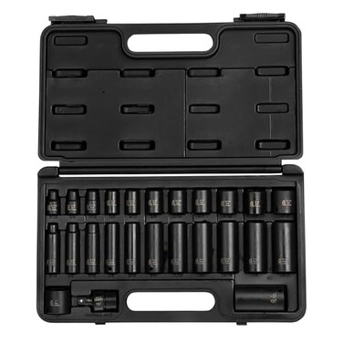 Sunex Tools SUNEX TOOLS 3325 38Inch Drive SAE Master Impact Socket Set StandardDeep 6Point CrMo 516Inch 1Inch 25Piece