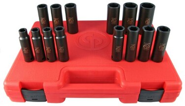 Chicago Pneumatic SS4114D 12 Inch Square Drive Deep Metric 6 Point Impact Socket Set 14 PCS