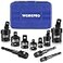 WORKPRO 10 Pieces Impact Socket Adapter Set with Case Includes 4pc Adapter and Reducer Set 3pc Universal Joint Socket Set and 3pc Drill Adapter 14 38 12