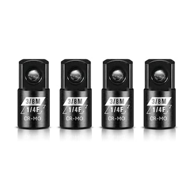 BLACKROBOT 4 Piece 14F To 38M Impact Socket Adapter SetSAE Drive CrMo Steel Exceeds ANSI StandardsSquare Drive Reducer for Impact Driver Wrench