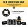 boen BOEN 38 Drive Impact Socket Set 29 Piece Shallow Socket Set SAE 38 to 1 Metric 8 to 22mm Includes 6 10 Extension Bars Universal Joint 6 Point Design CrV Steel Meets ANSI Standards
