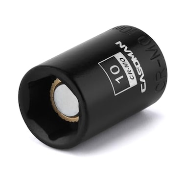 CASOMAN 14 Drive 10mm Shallow Magnetic Impact Socket Metric 6Point CRMO with Black Phosphate Finish