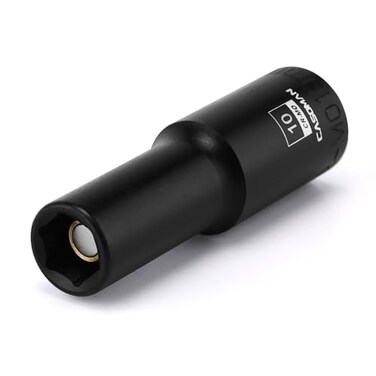 CASOMAN 38 Drive 10mm Deep Magnetic Impact Socket Metric 6Point CRMO with Black Phosphate Finish