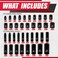 EACELIY 64pcs 38 Socket SetDrive Impact Socket Set SAEMetric Deep Shallow CrV Steel 6 Point with Adapters 72T Ratchet Handle Extension BarsBit Adapter624mm5161 inch