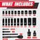 EACELIY 64pcs 38 Socket SetDrive Impact Socket Set SAEMetric Deep Shallow CrV Steel 6 Point with Adapters 72T Ratchet Handle Extension BarsBit Adapter624mm5161 inch