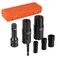 JU JIAN TEC Lug Nut Impact Socket Set Impact Driver Flip Socket Five Sockets with 14Inch Hex and 12Inch Square Socket Adapters Premium CRMO Steel with Molded Case