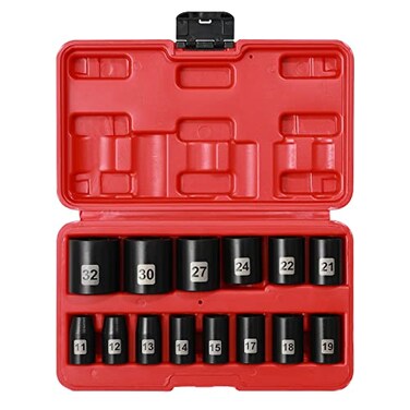 Mayouko 12 Drive Shallow Metric Socket Set CRV 6 Point 14 Pieces 11mm to 32mm