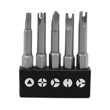 OHIY Special Shaped Screwdriver Insert Bits Set in 5 Different Shapes UShape YType Triangle Inner Cross 3Points