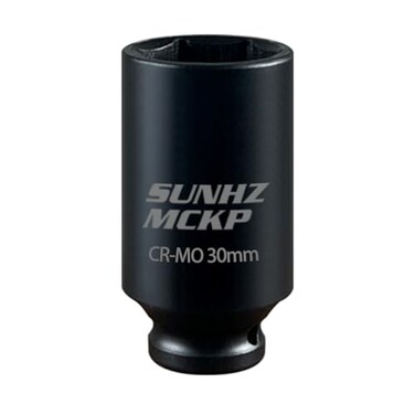 SUNHZ MCKP SUNHZMCKP 12 Drive Impact Socket Metric 30 mm Deep 6 Point Socket CRMO Axle Nut Impact Grade Socket for Easy Removal