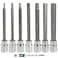 Sutekus 38 Drive Extra Long Allen Hex Bit Socket Set Heavy Duty Chrome Vanadium S2 Alloy Steel Hex Head in 3mm 10mm Metric Drive Sizes 7 Pieces