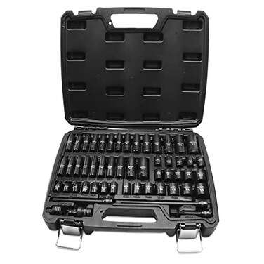TIGHTSPOT 14 Drive 53pc Impact Socket PRO SET our Most Popular Set Ever with SAE Metric from 316 Inch 916 Inch 4mm15mm StandardDeep Sockets Extension Bars Adapter More