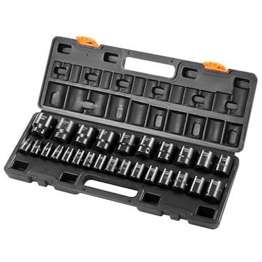 VEVOR 12 Drive Impact Socket Set 26Piece Metric 1036mm Sizes Standard Socket Set CRV Material for High Durability Impact Wrench
