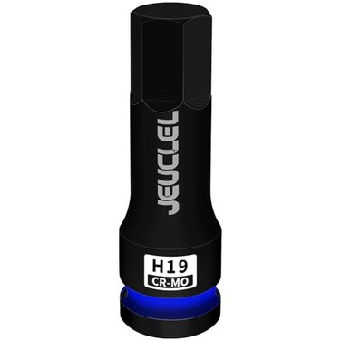 JEUCLEL 19mm Hex Impact Bit Socket H19 12Inch Impact Drive Allen Socket CrMo Steel Lengthen Hex Screwdriver Adapter for Electric Ratchet Wrenches Fastening Screws