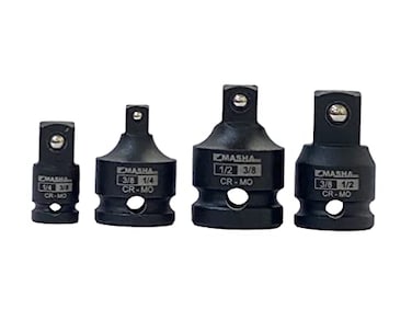 MASHA TOOLS Masha ToolsImpact Socket Adapter and Reducer Set 4 Piece Set 14 38 12 Impact Driver ConversionsChrome Molybdenum Steel CFAD1238