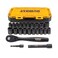 DEWALT Impact Socket Set with Ratchet MetricSAE 12 Drive 23Piece Set with Case DWMT74739
