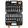 LLNDEI 38 inch Drive 12 Point Socket Set 71 PieceSAE51634in and Metric822mmDeep ShallowCRVWith Drill Socket Adapter Extension Bar 38 inHex Key Set 12Pt Can Also Be Used on 6pt