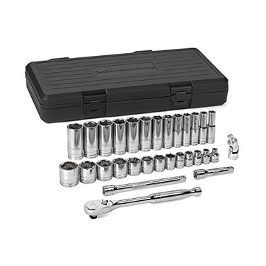 GEARWRENCH 30 Piece 38 Drive 6 Pt Standard and Deep Socket Set SAE 80569