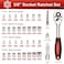 Egofine 34 Pieces 38 inch Drive Socket Ratchet Wrench Set with Socket Set MetricSAE and Extension Bar for Auto Repairing and Household with Storage Case