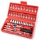 LSLANSOON 46 Pcs 14 Drive Socket Ratchet Wrench Set with Storage Case Includes Metric Bit Socket Set and Extension Bar for Auto Repair and Home Maintenance