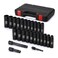 MIXPOWER 25 Pieces 12Inch Drive Deep Impact Socket Set CRV MetricSAE Includes 12mm to 24mm 38Inch to 1Inch 3 5 Extension bars 1214 Adapter