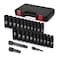 MIXPOWER 25 Pieces 12Inch Drive Deep Impact Socket Set CRV MetricSAE Includes 12mm to 24mm 38Inch to 1Inch 3 5 Extension bars 1214 Adapter