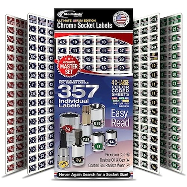 Steellabels NEW Ultimate Chrome Socket Label Set
