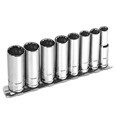 Upenjok 14 Inch Drive 12Point Metric Socket Set 8Piece Deep Well Socket Set CRV Steel Tool Set Sizes6mm 7mm 8mm 9mm 10mm 11mm 12mm 13mm