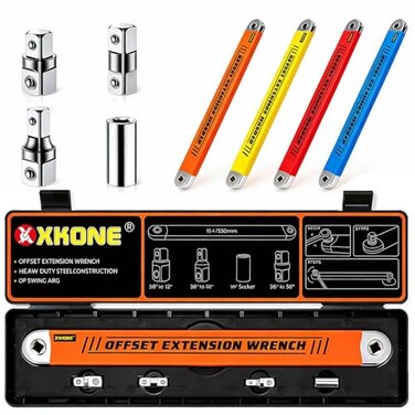 XKONE Offset Extension Wrench0 Swing Extender for Tight Space Fasteners