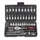 FLZOSPER 46Piece 14inch Screwdriver Drive Socket Bit Set Combination with Reversible Ratchet Wrench Tools Kit for Auto Repairing Household with Storage Case Dark Grey Box