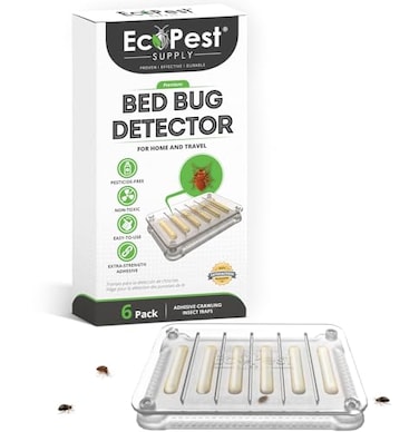 ECOPEST Bed Bug Detector 6 Pack Early Detection Bed Bug Trap Monitor and Detector for Home and Travel Indoor Pest Control Traps for Bed Bugs
