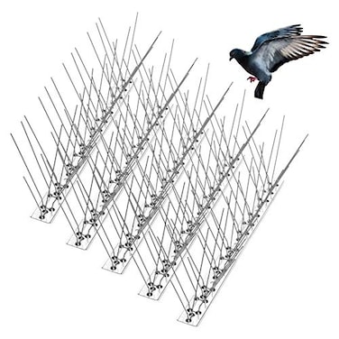 REMIAWY Bird Spikes for Pigeons Small Birds Cat 15 Feet Bird Spikes Stainless Steel Bird Deterrent Spikes 14 Strips