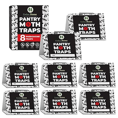 CEDAR HOME Cedar Hyde Pantry Moth Traps 8Pack with Pheromones Long Lasting Safe NonToxic No Insecticides Sticky Glue Pheromone Trap for Kitchen Pantry Moths USA Seller