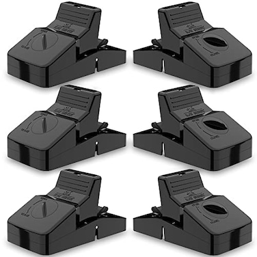 Kat Sense Pest Control Rat Traps Set of 6 Large Snap Traps for Rats Mice Chipmunks Indoor Outdoor Mouse Traps Reusable Humane Mousetraps Easy to Set Fast Effective Powerful Snap Trampas Para Ratas Gra