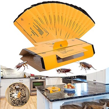 Stingmon 24 Pack Roach Traps Indoor Roach Killer Indoor Infestation Glue Traps for Roaches Cockroach Home for Bugs